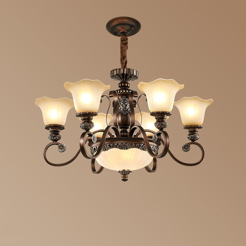 Arisha Retro Flower Pendant Light Glass Living Room Bedroom - Letslighting