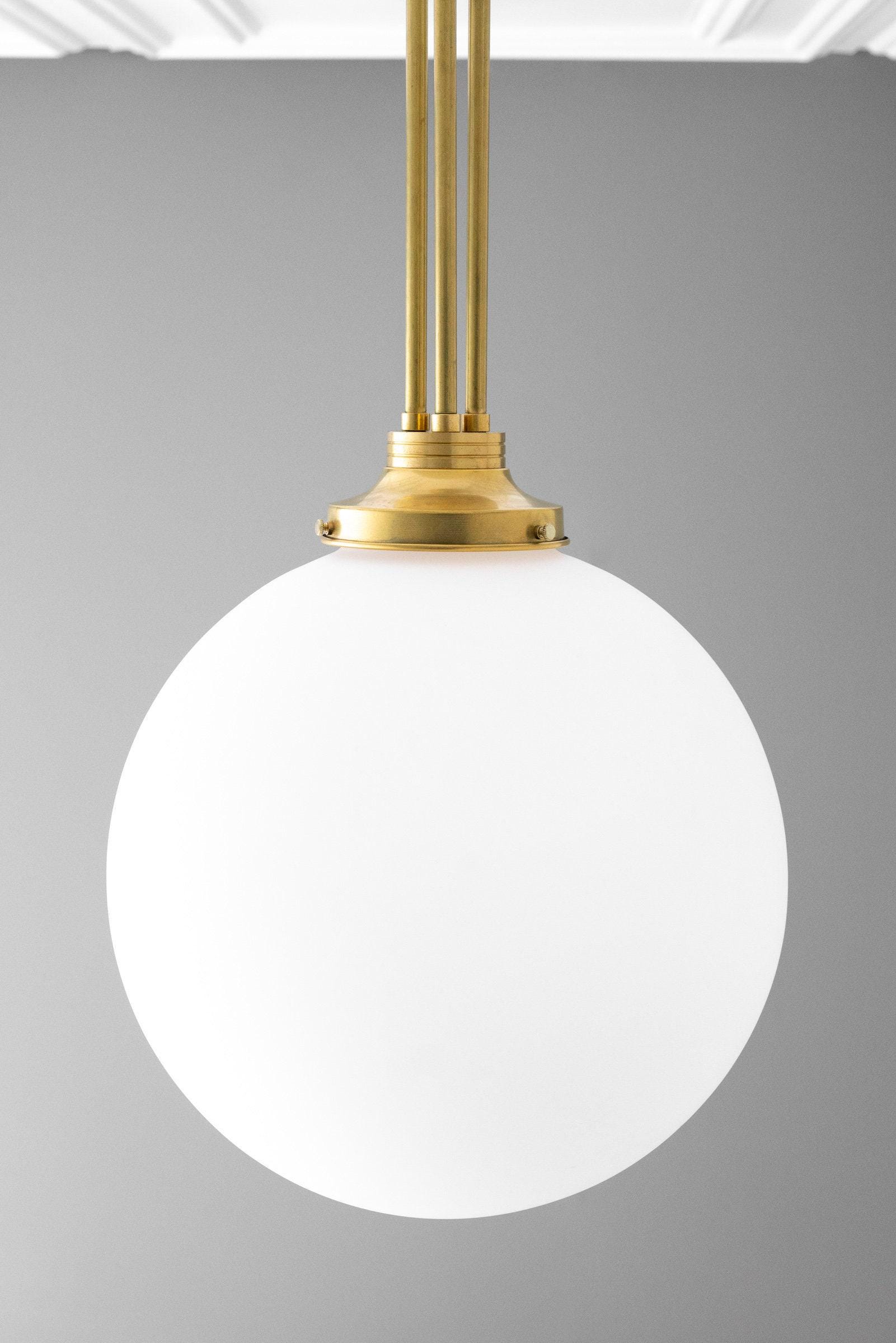 Pearl Brass Globe Pendant Light Living Room
