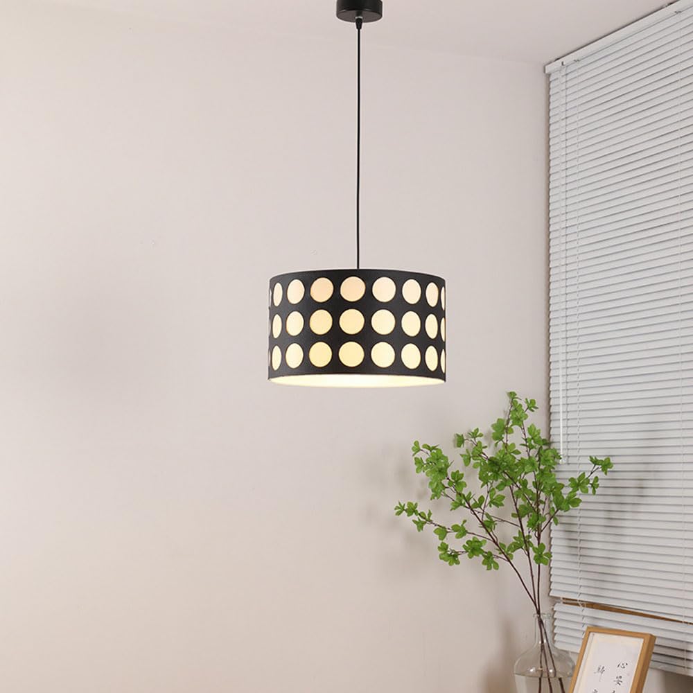 Valentina Retro Round LED Polka Dots Pendant Light Metal/Fabric Living Room - Letslighting