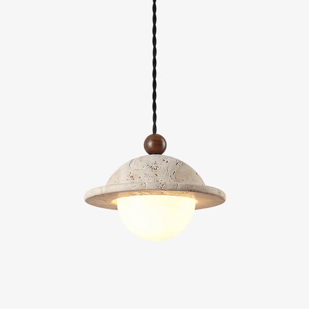 Saucer Modern Travertine Pendant Light