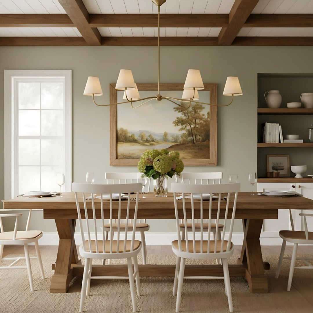 Fibura Pleated Shade Chandelier for Traditional Dining Room