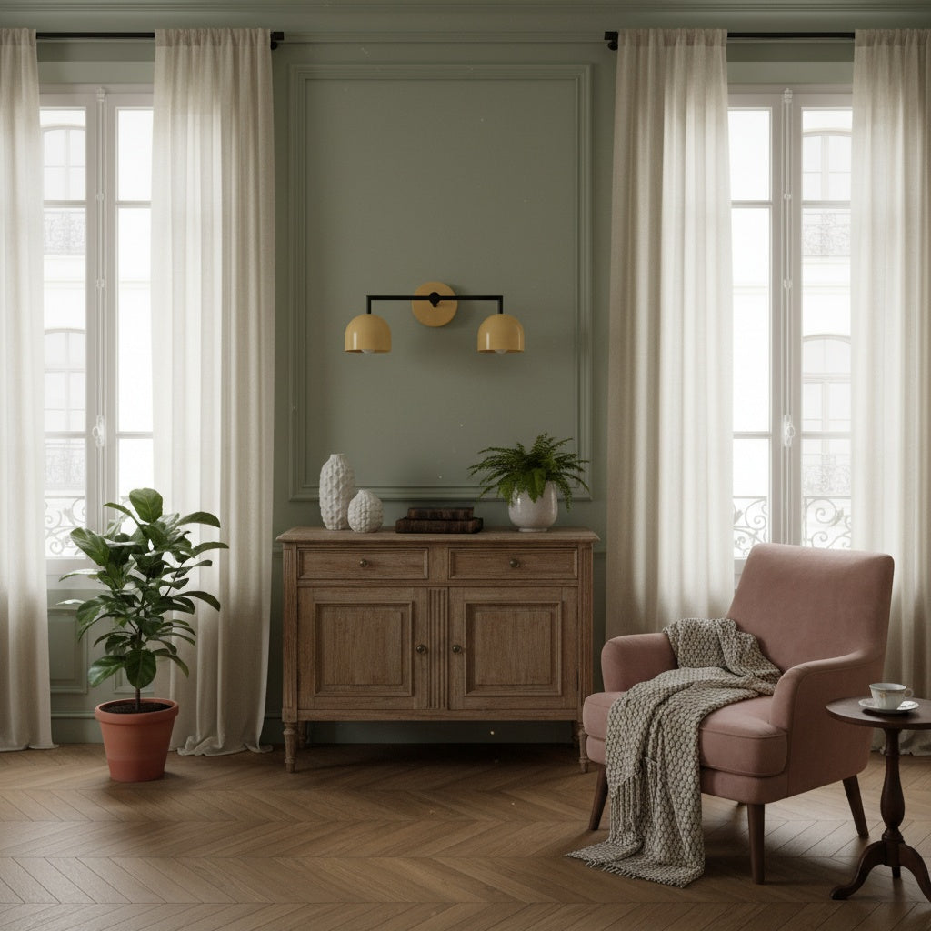 Chroma Brass White Wall Light Contemporary Living Room