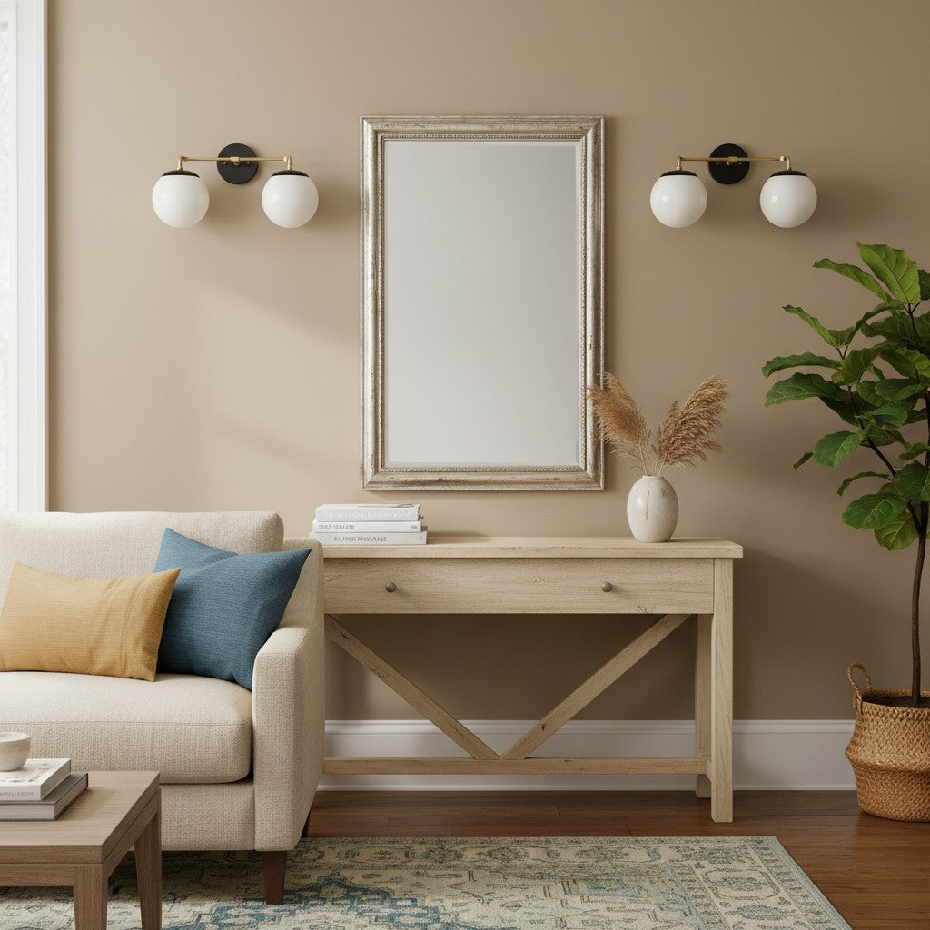 Pearl 2/3-Light Wall Sconce Milk Glass Hallway