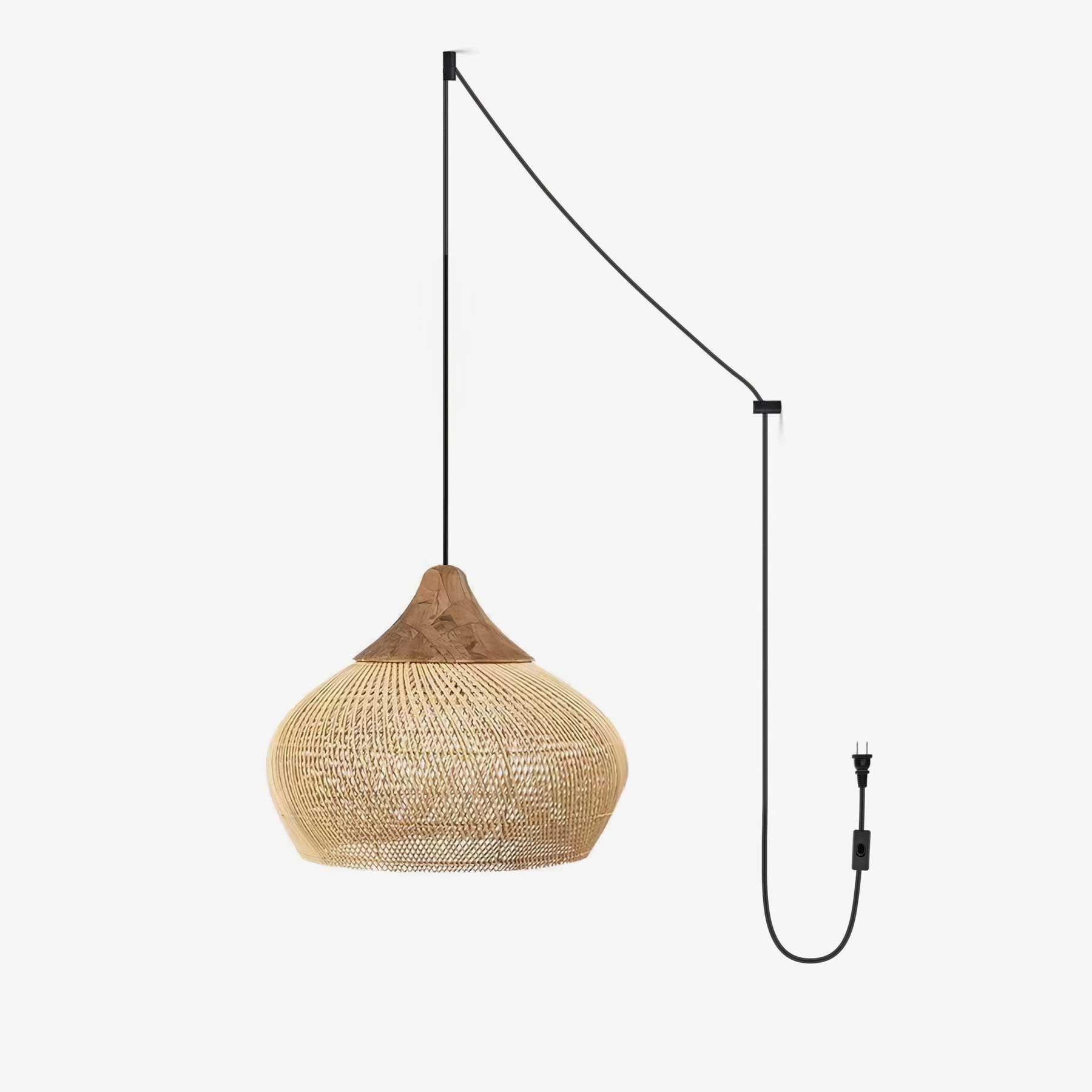 Solara Pendant Lamp Rattan Swag Woven - Letslighting
