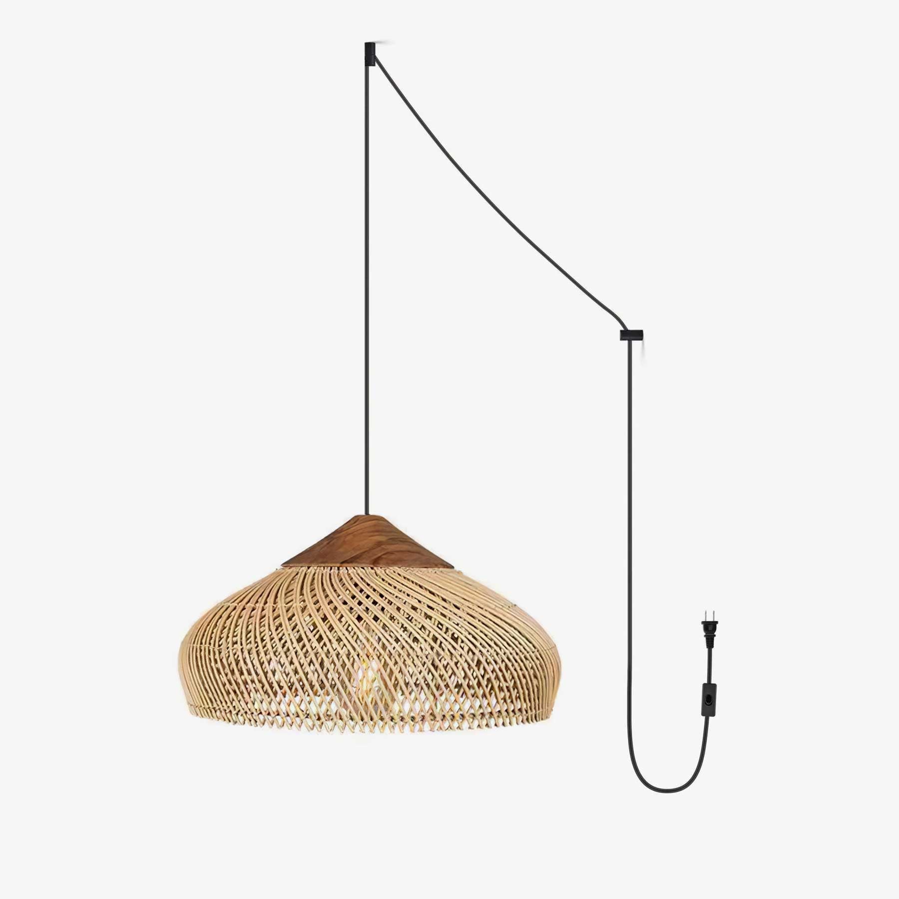 Solara Pendant Lamp Rattan Swag Woven - Letslighting