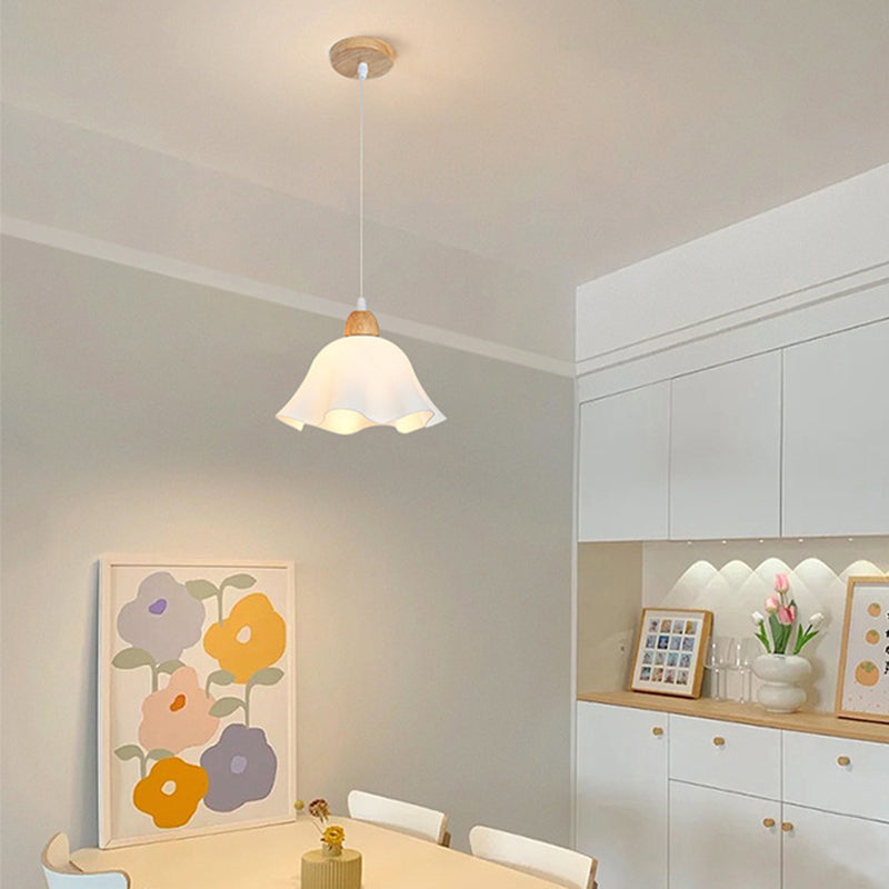 Muto Minimalist Flower Acrylic Wood Pendant Light