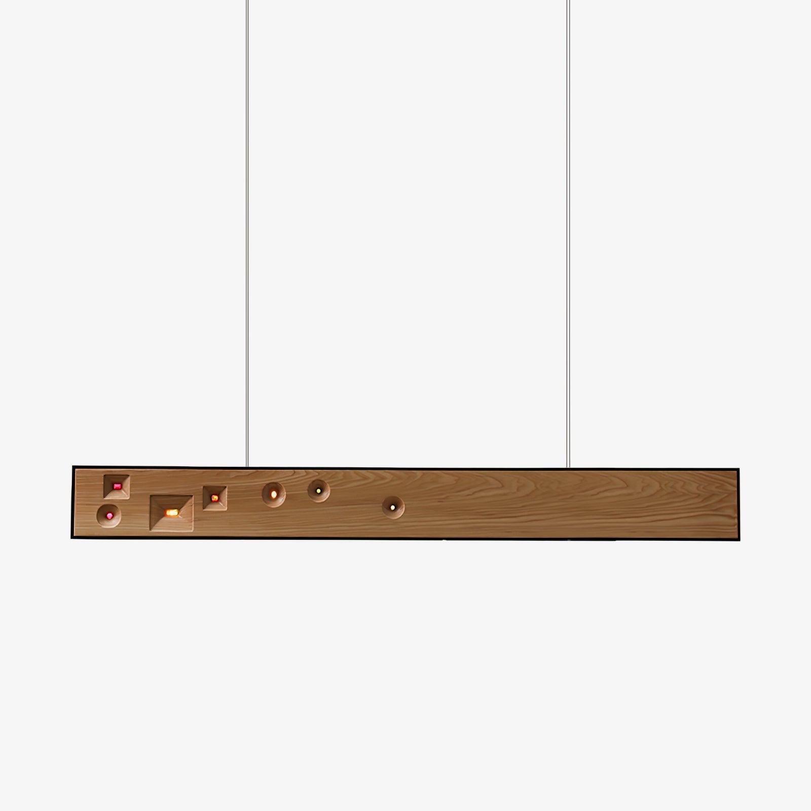Lustra Pendant Light Wood Gemstone Linear LED - Letslighting