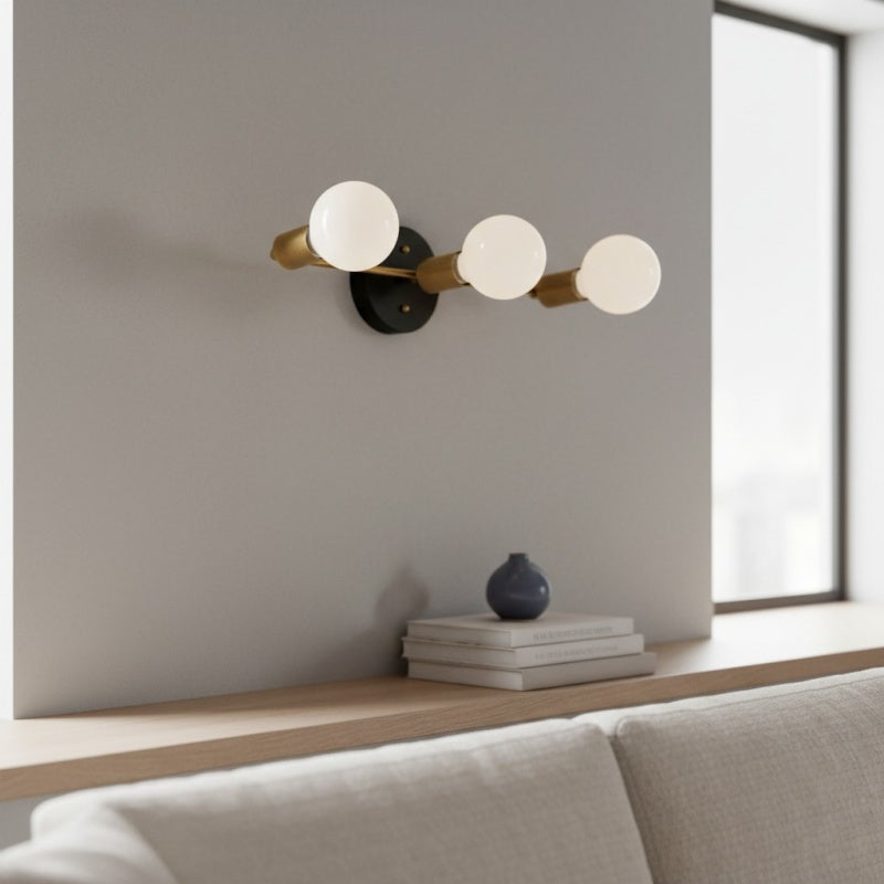 Pearl 3-Light Milk Glass Globe Wall Sconce Mid-Century Light