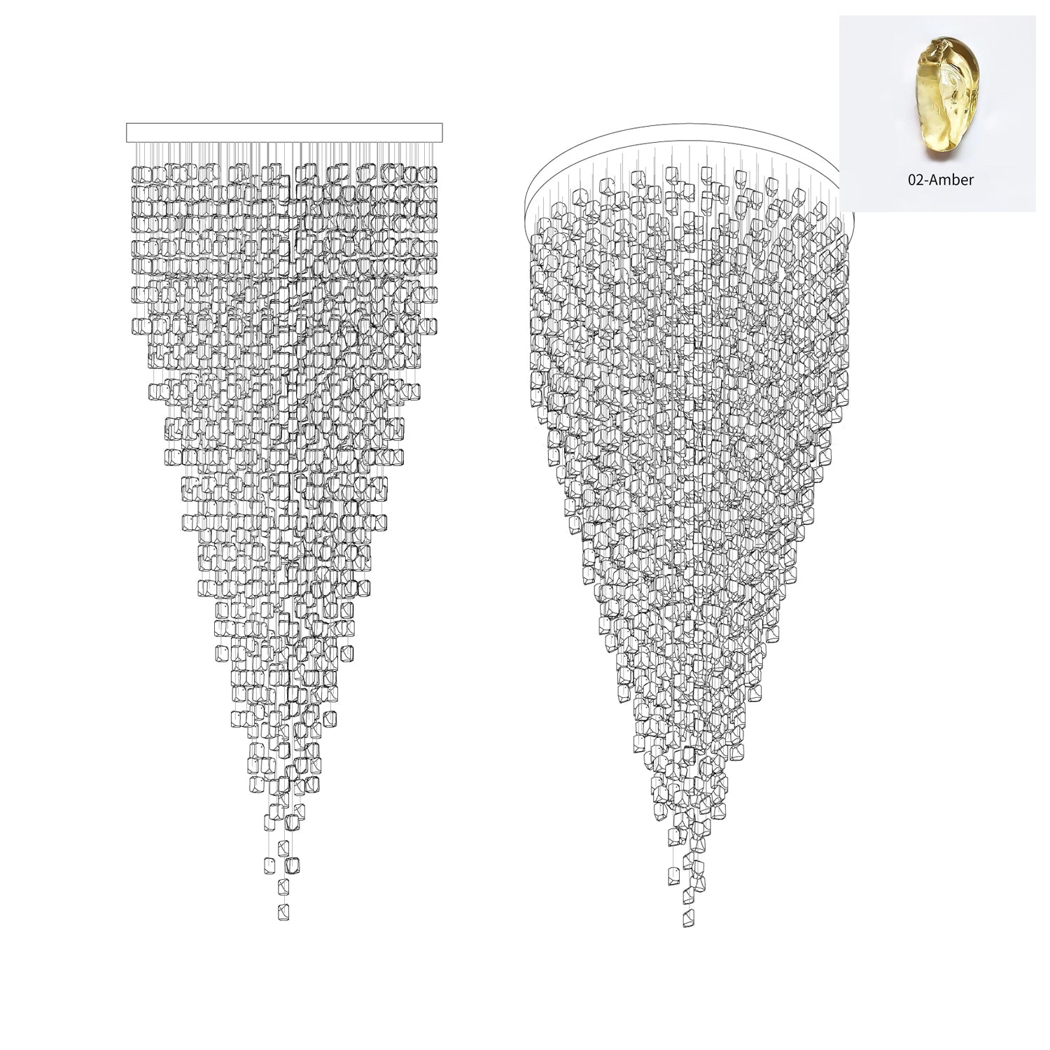 Veshaa Postmodern Luxury Stone Crystal Chandelier - Letslighting