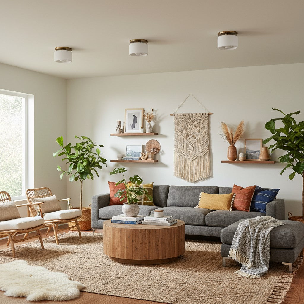 Kiln Porcelain Drum Ceiling Light