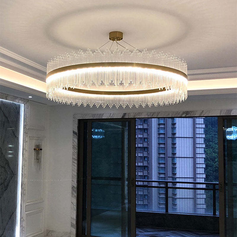 Kristy Modern Round Rectangular Chain Chandelier - Letslighting