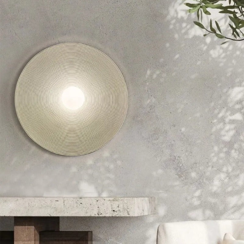 Aria Modern Round Indoor Wall Lamp Wood Bedroom Living Room