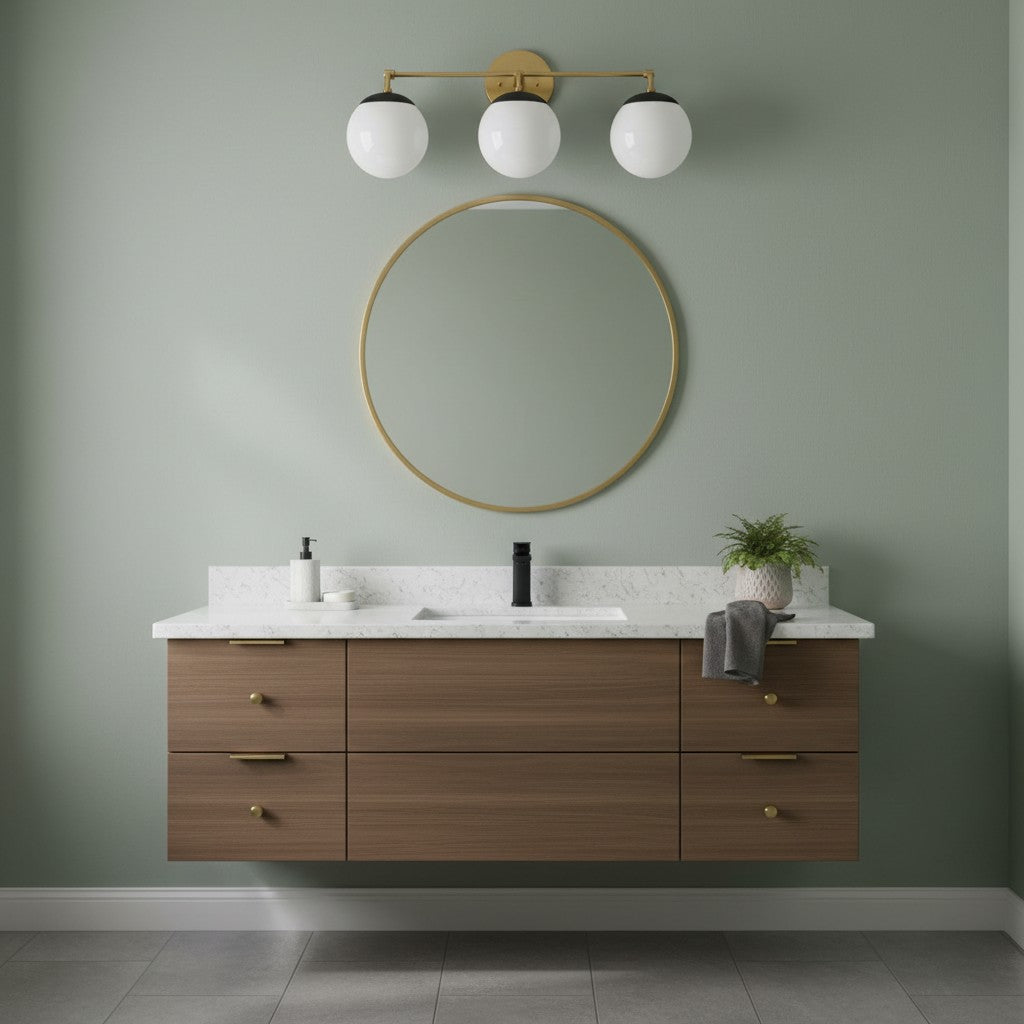 Pearl 2/3-Light Wall Sconce Milk Glass Hallway