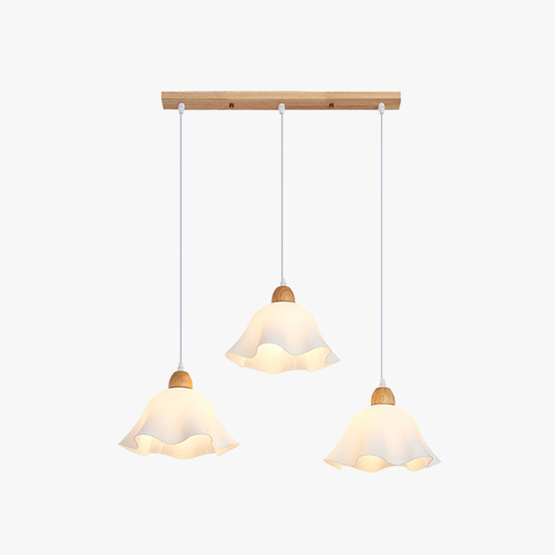 Muto Minimalist Flower Acrylic Wood Pendant Light
