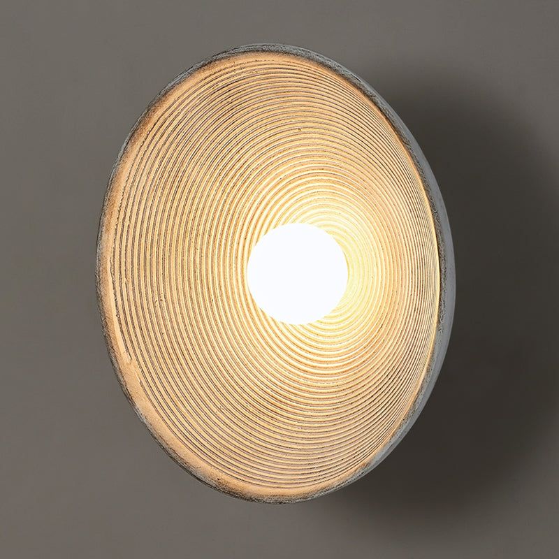 Aria Modern Round Indoor Wall Lamp Wood Bedroom Living Room