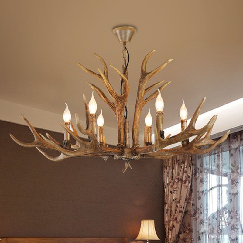 Epoch Retro Deer Horn Resin Chandelier Living Room - Letslighting