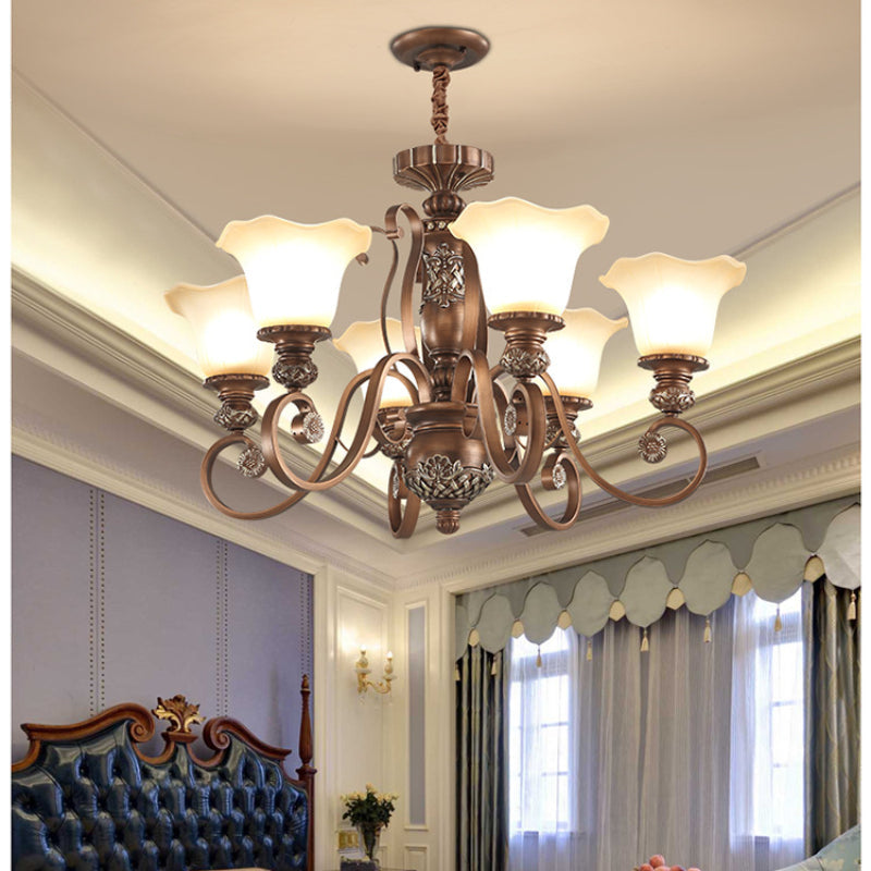 Arisha Retro Flower Pendant Light Glass Living Room Bedroom - Letslighting