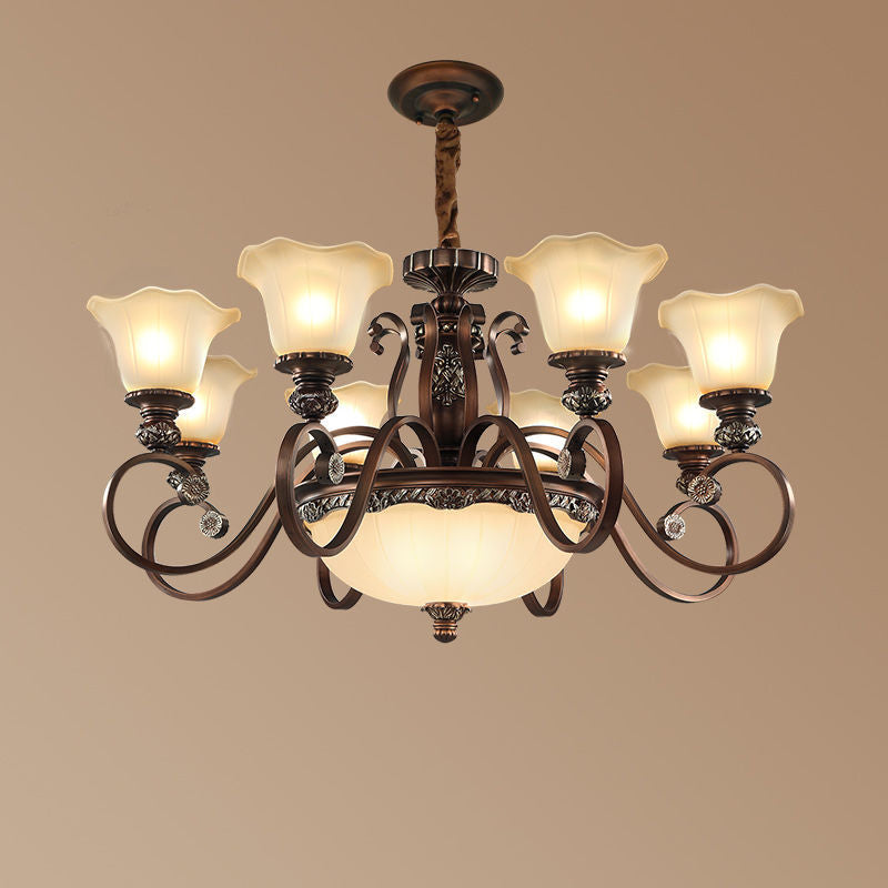 Arisha Retro Flower Pendant Light Glass Living Room Bedroom - Letslighting