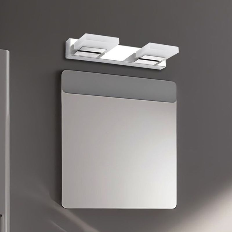 Arisha Modern Square Mirror Front Vanity Metal Wall Lamp