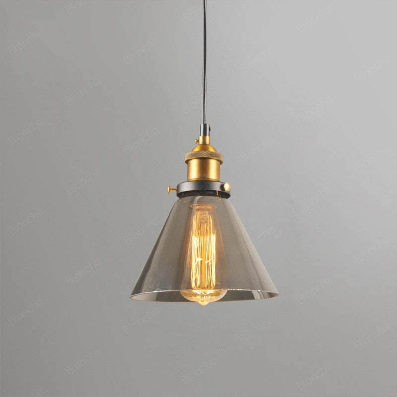 Arisha Industrial Metal/Glass Pendant Light Dining Room