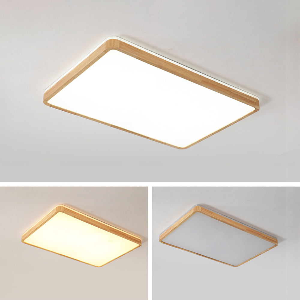 Muto Nordic Acrylic/Wood Flush Mount Ceiling Light Wood - Letslighting