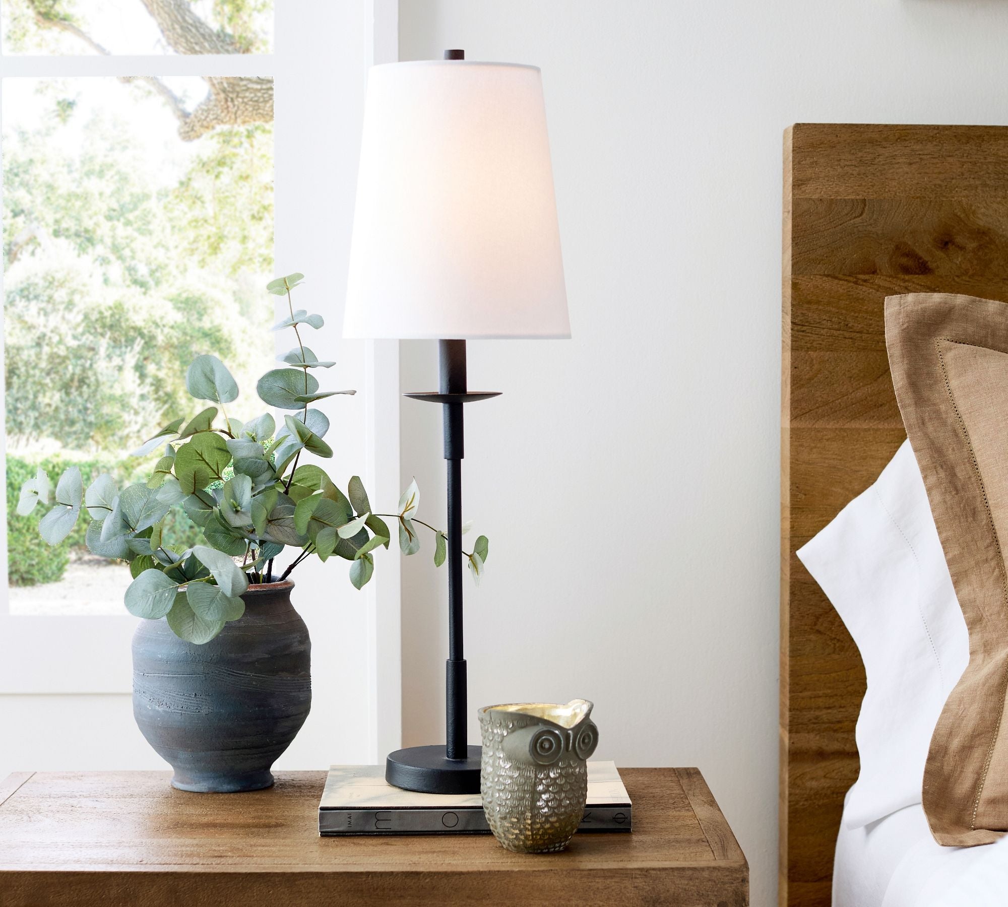 Lodge Modern Iron Linen Table Lamp  Bedroom