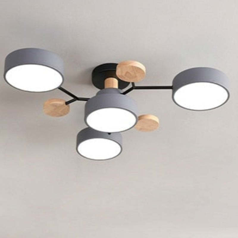 Arisha Geometric Flush Mount Ceiling Light Acrylic/Wood Living Room - Letslighting