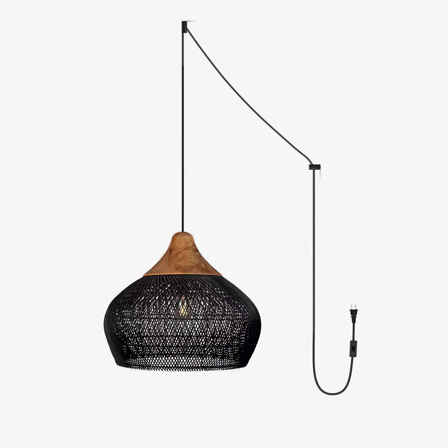 Solara Pendant Lamp Rattan Swag Woven - Letslighting