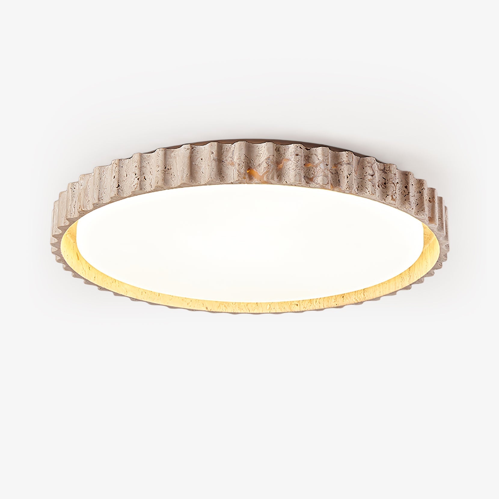 Ornorus Fluted Ring Travertine Ceiling Light - Letslighting