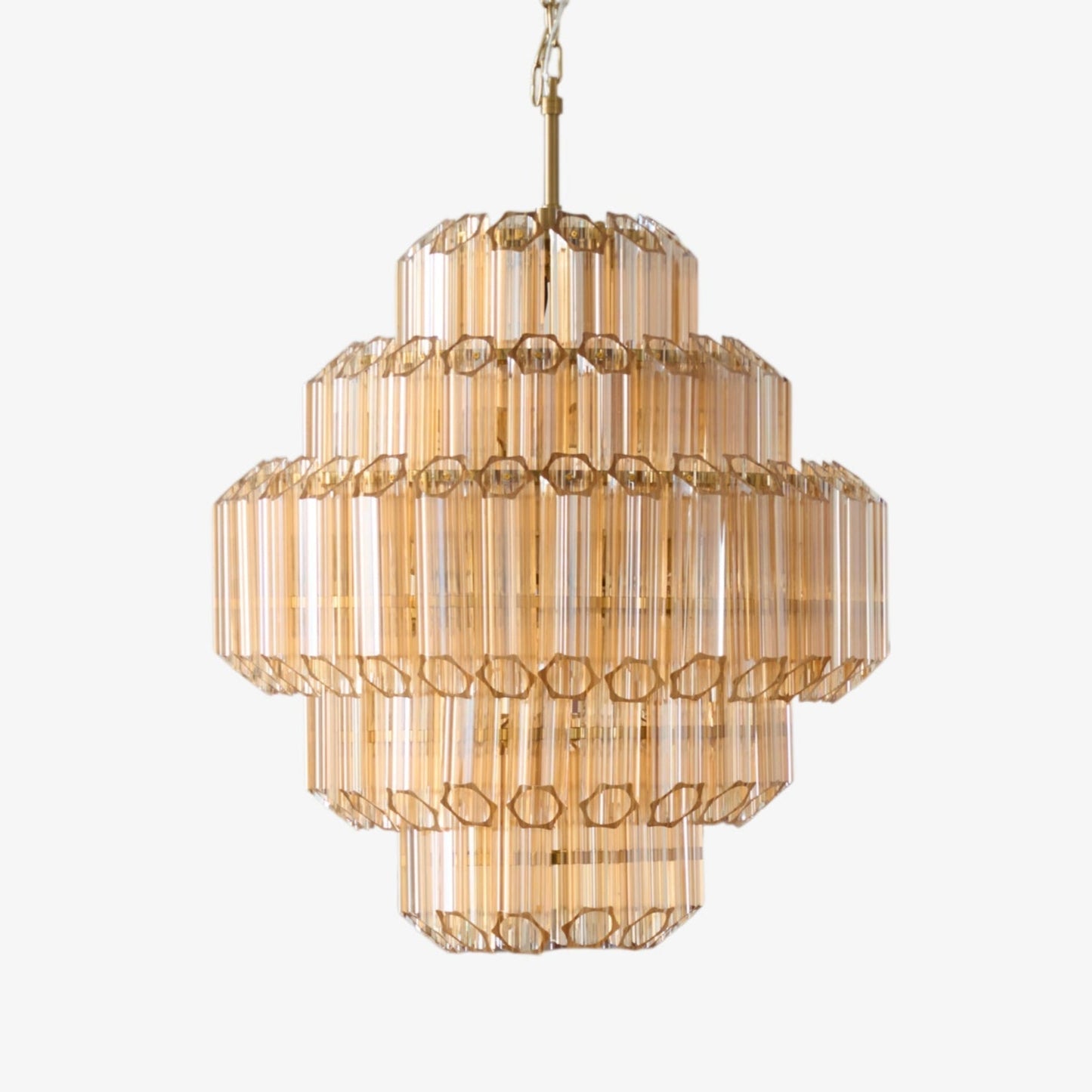 Aurora Chandelier Aurum Cascade Murano Glass Prism Art - Letslighting