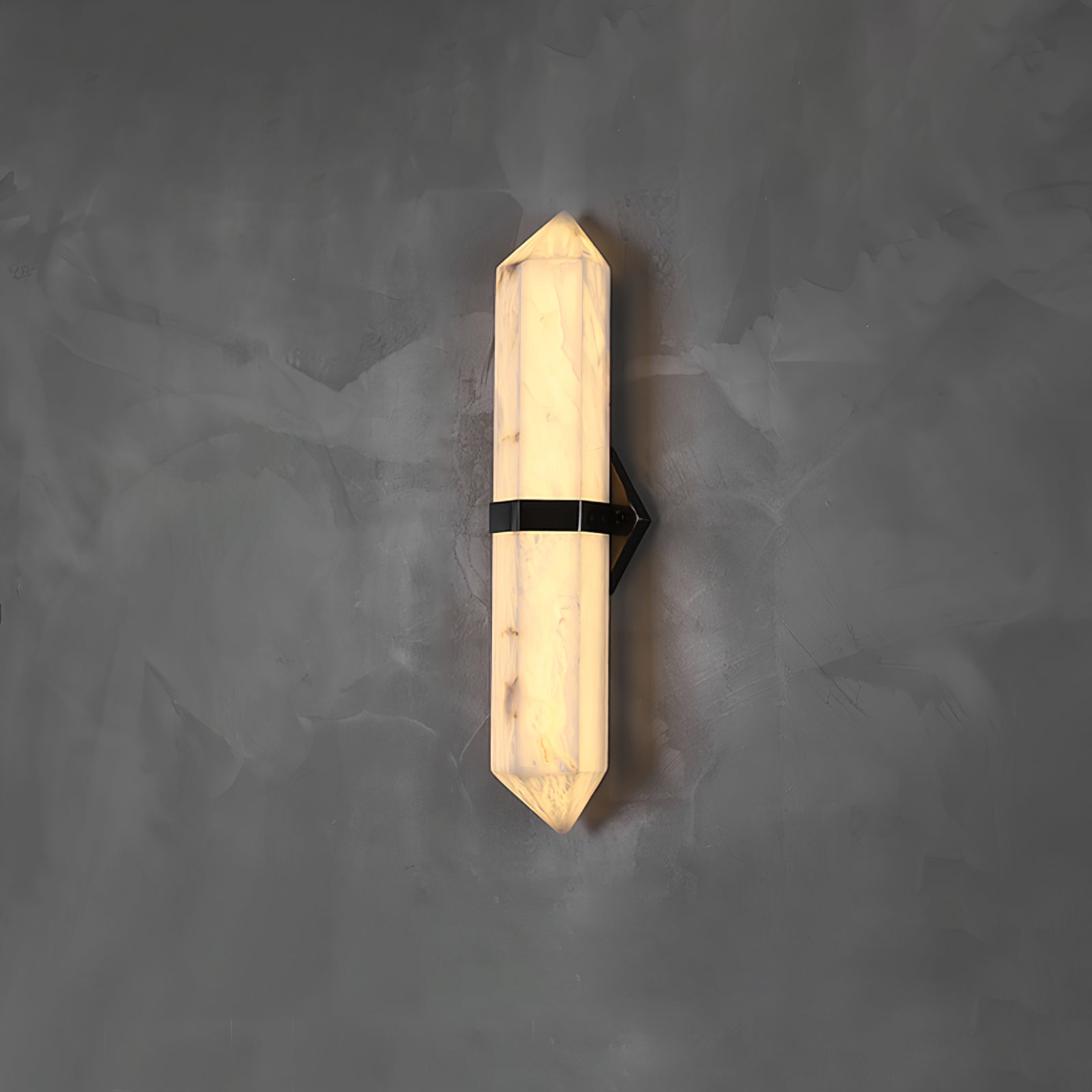 Obelisk Modern Metal & Alabaster Wall Light