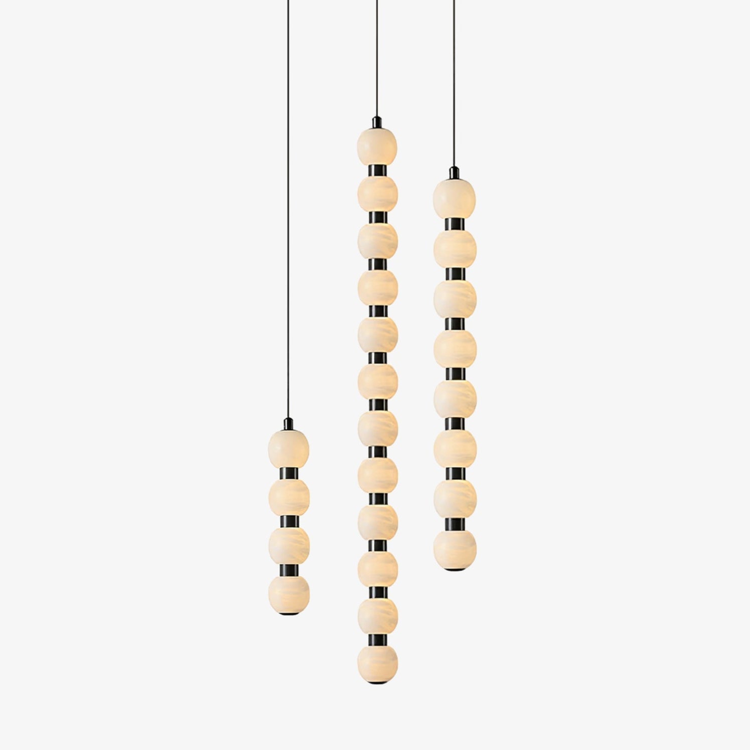 Orbique Modern Metal & Alabaster Pendant Light