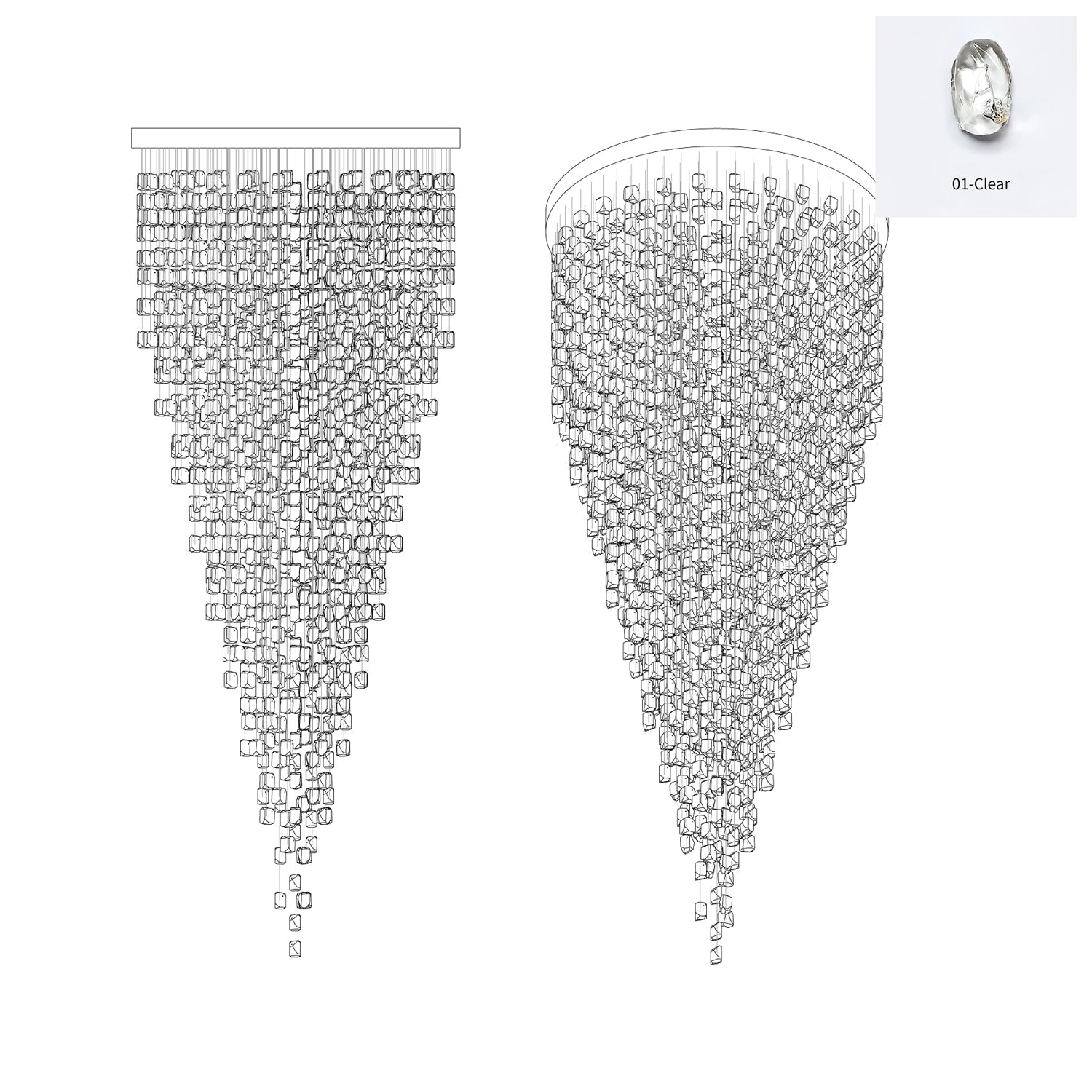 Veshaa Postmodern Luxury Stone Crystal Chandelier - Letslighting