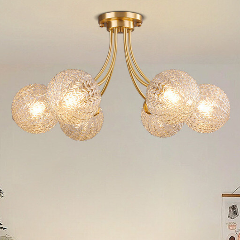 Valentina Modern Glass Flush Mount Ceiling Light Bedroom - Letslighting