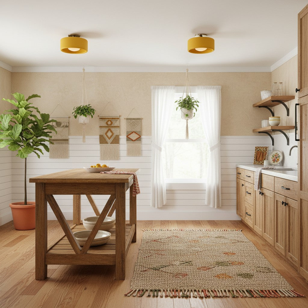 Kiln Porcelain Drum Ceiling Light