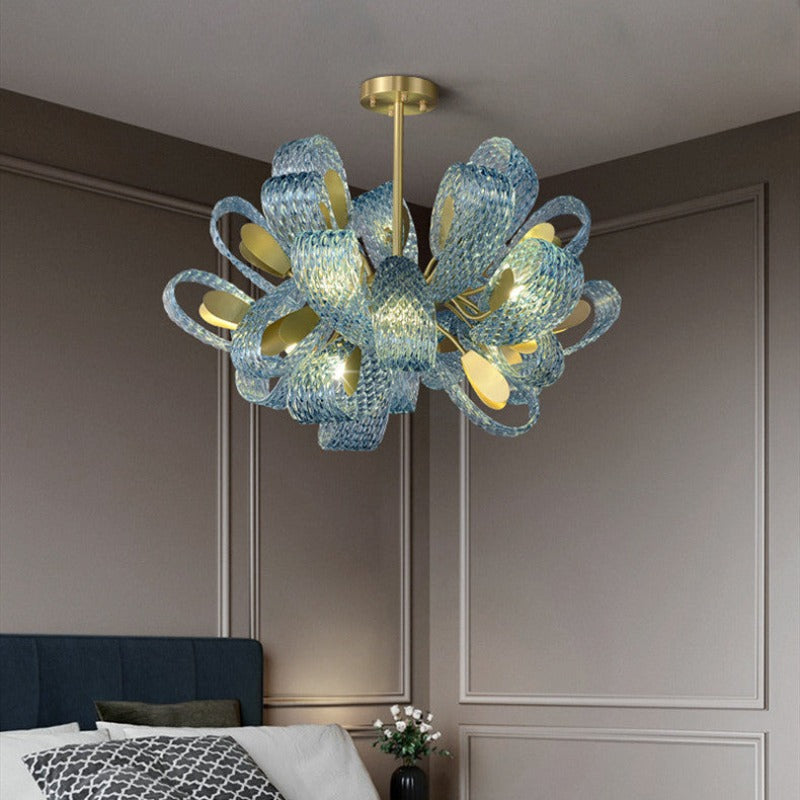Valentina Vintage Art Deco Glass Chandelier Living Room - Letslighting