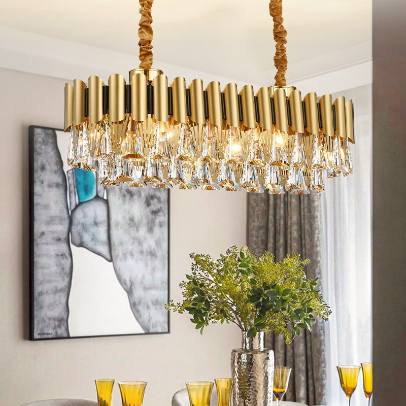 Kristy Rectangular Luxury Crystal Chandelier Small - Letslighting