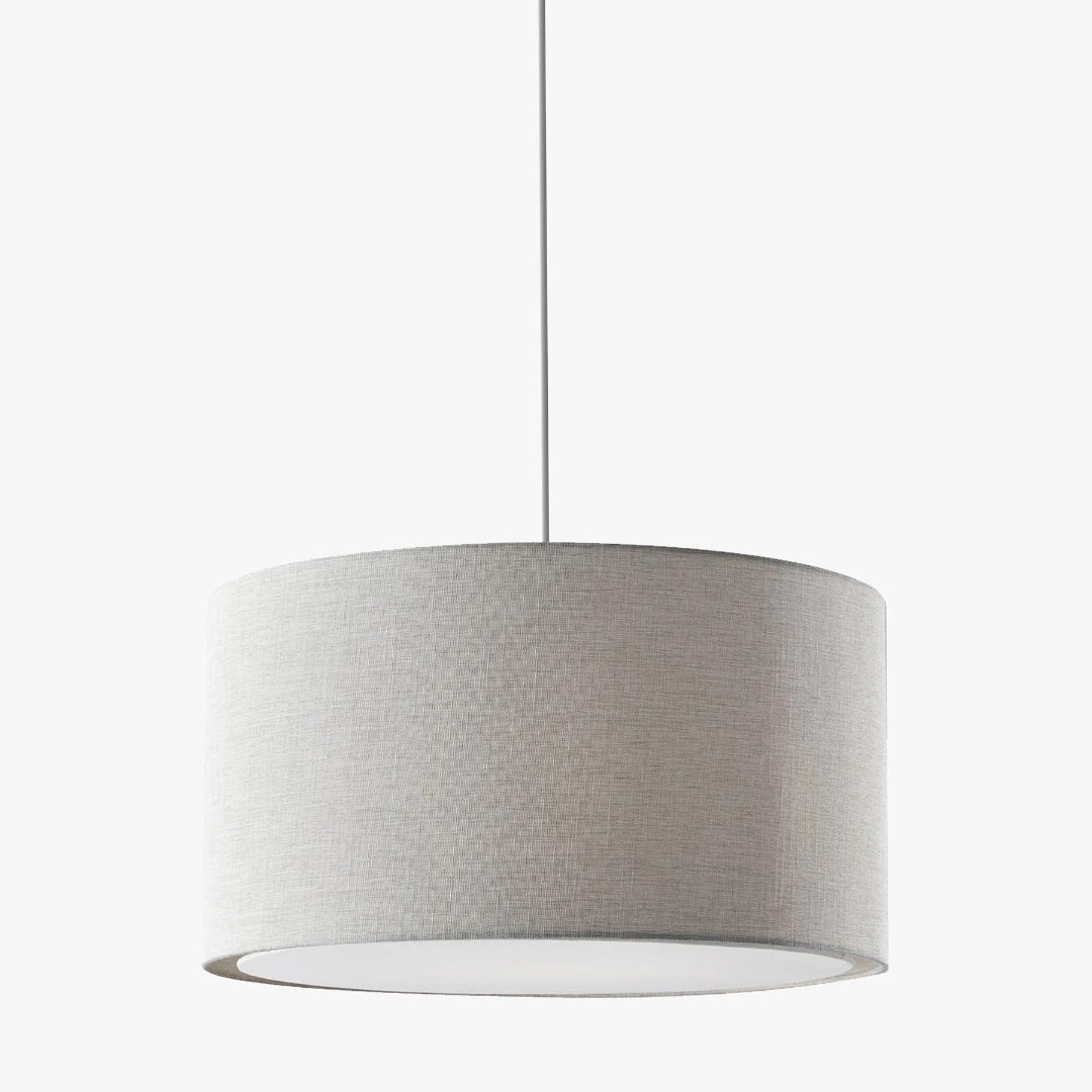 Rowan Linen Drum Pendant Light Transitional Living