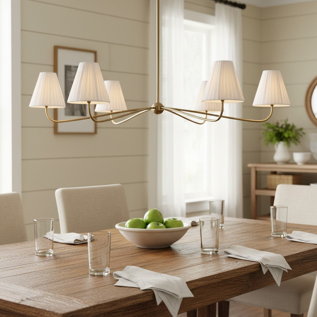 Fibura Pleated Shade Chandelier for Traditional Dining Room