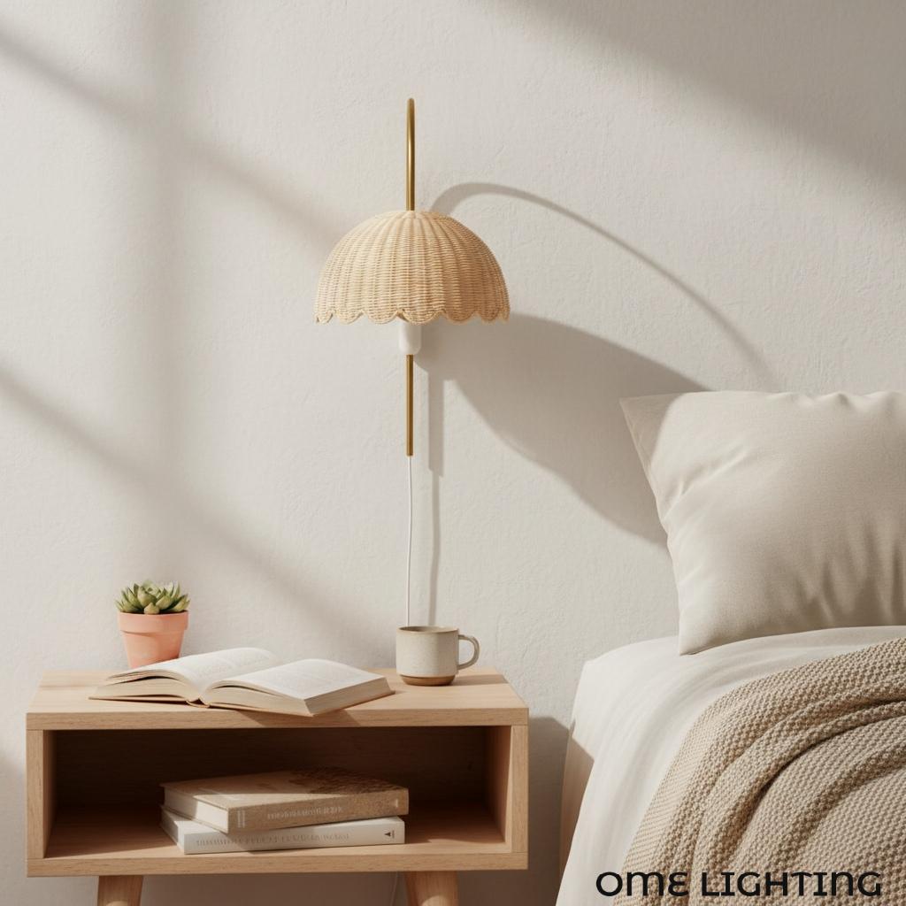 Fungi Wall Lamp Rattan&Metal