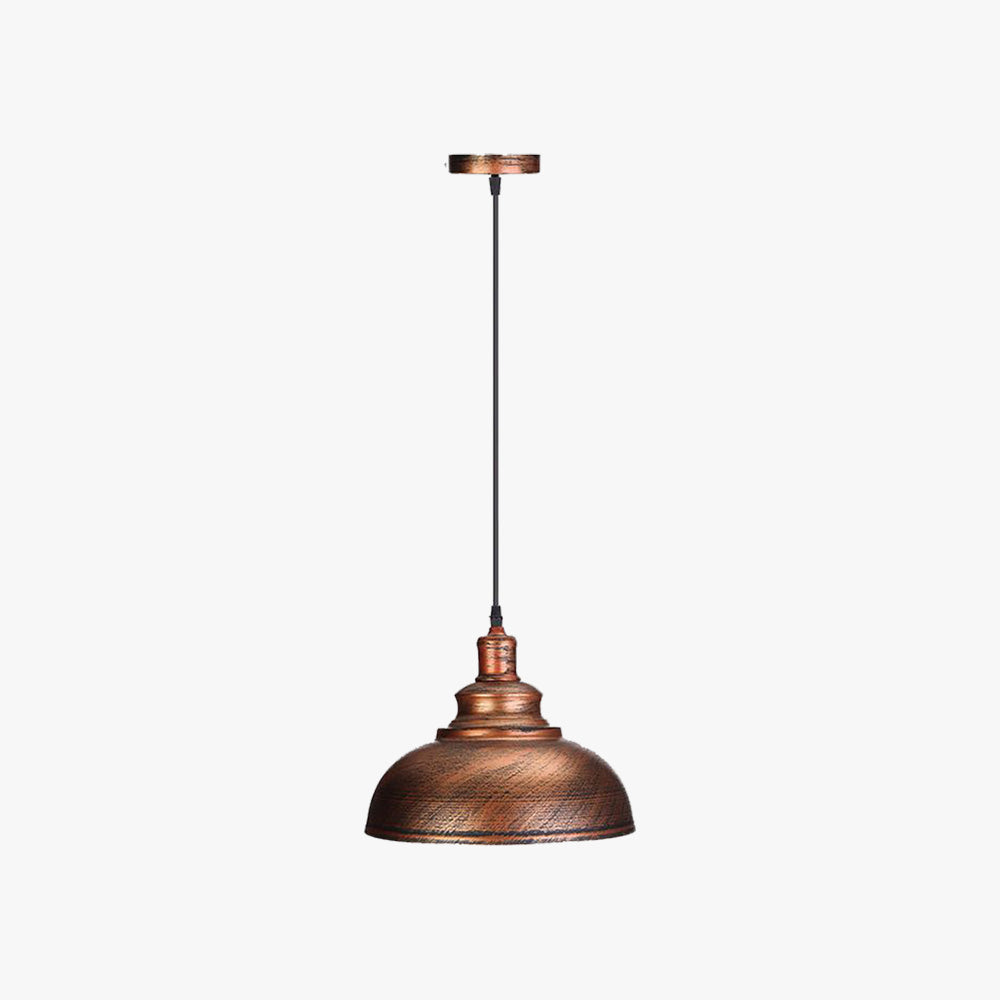 Arisha Pendant Light Dome Industrial Metal Copper - Letslighting
