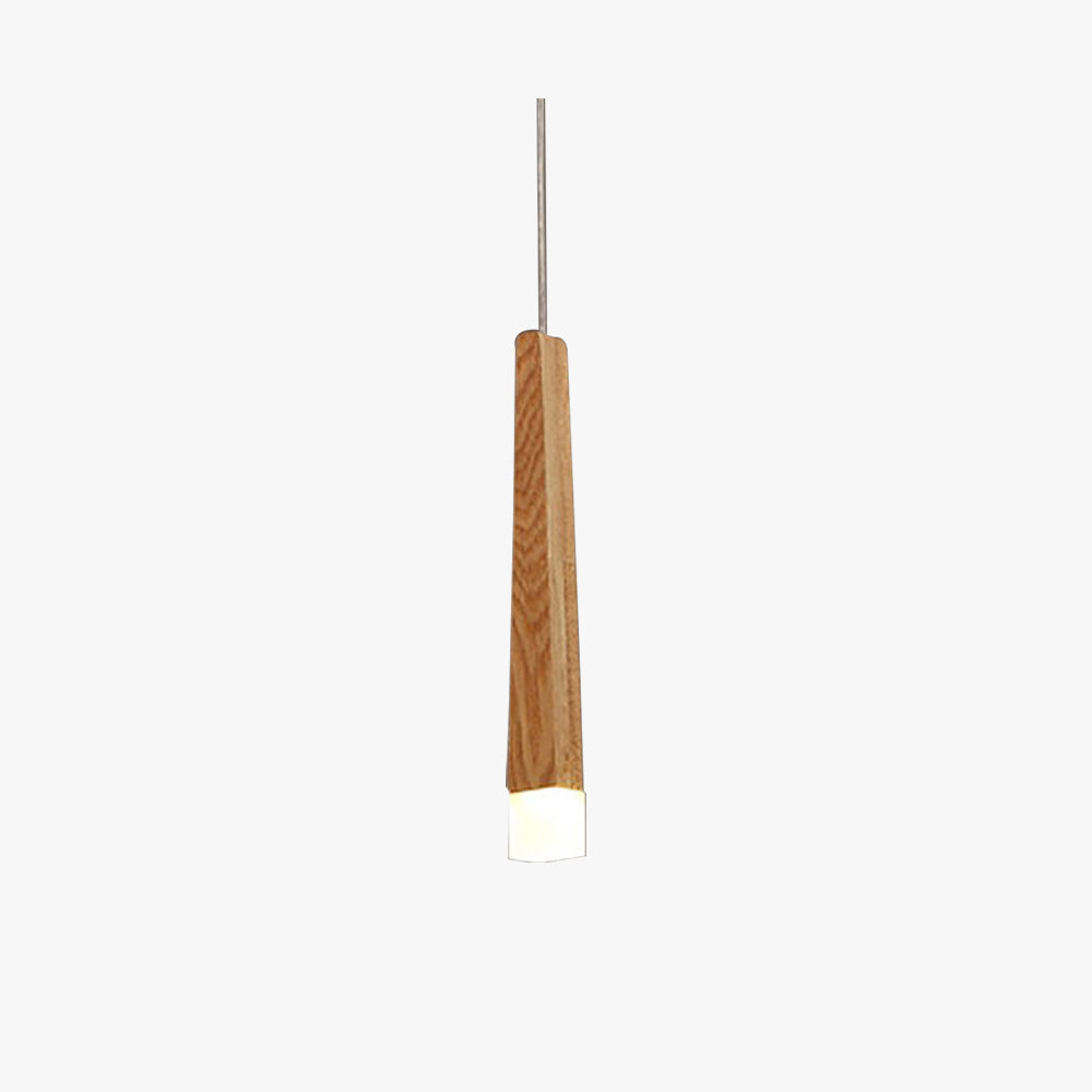Muto Minimalist Linear Wood/Acrylic Pendant Light, Wood - Letslighting