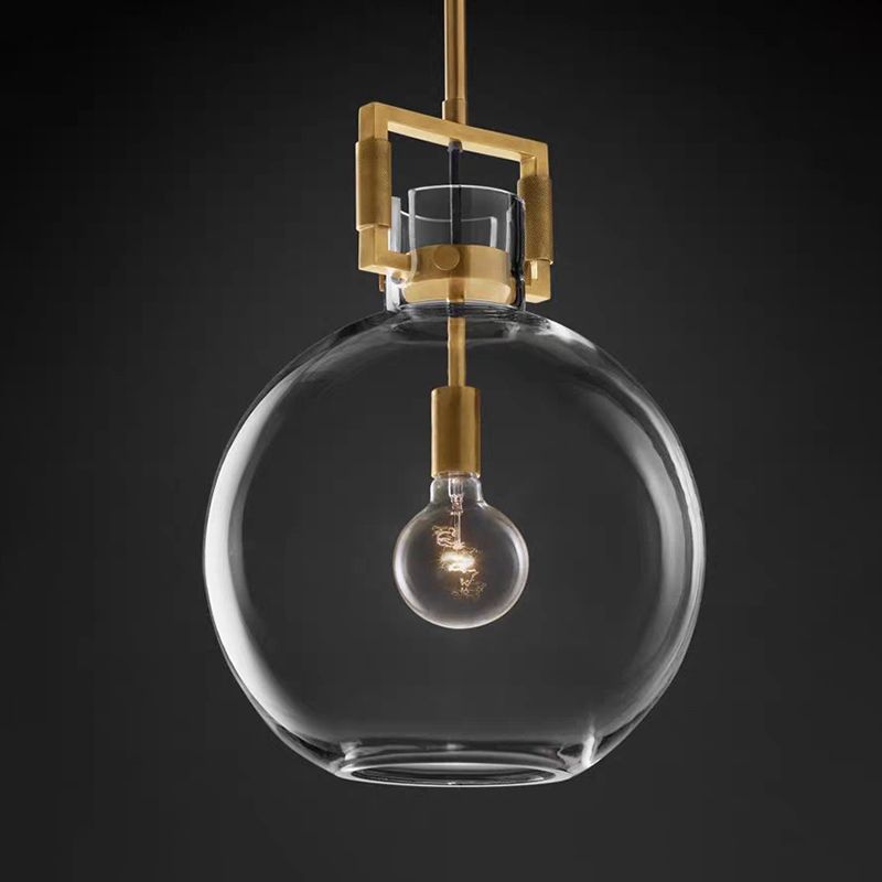 Arisha Modern Geometric Glass/ Pendant Light, Brass - Letslighting