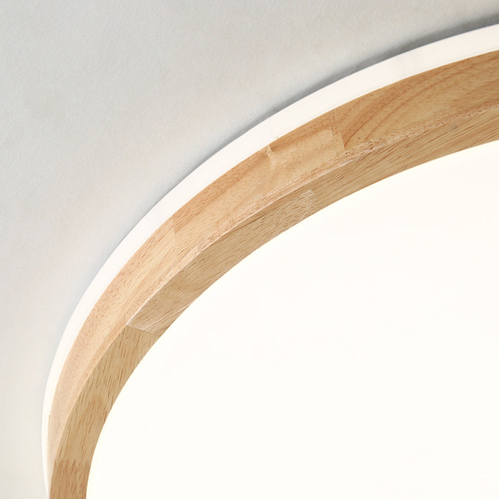 Muto Nordic Acrylic/Wood Flush Mount Ceiling Light Wood - Letslighting