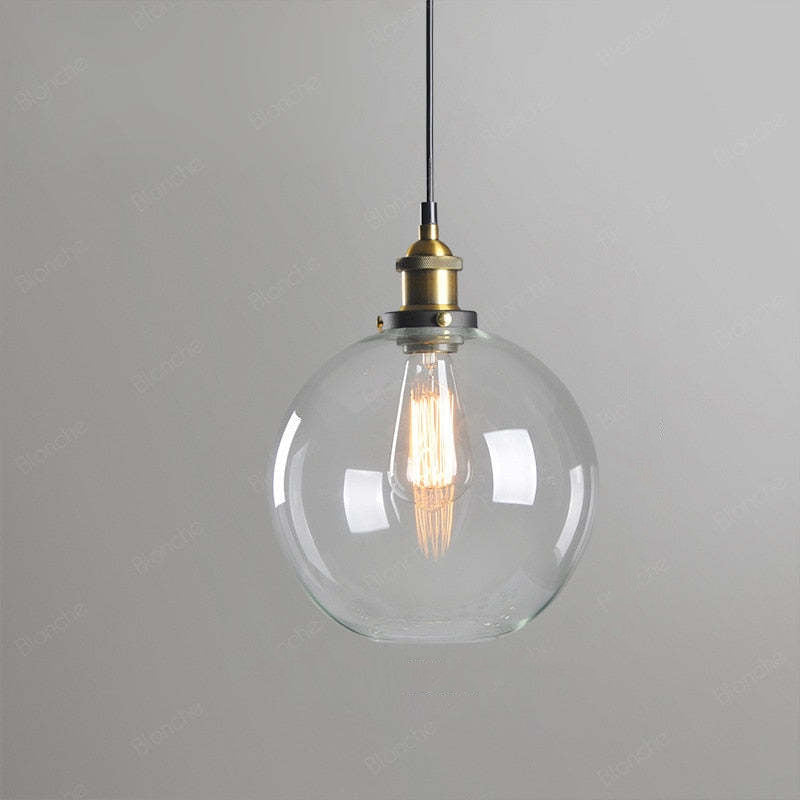 Arisha Industrial Metal/Glass Pendant Light Dining Room