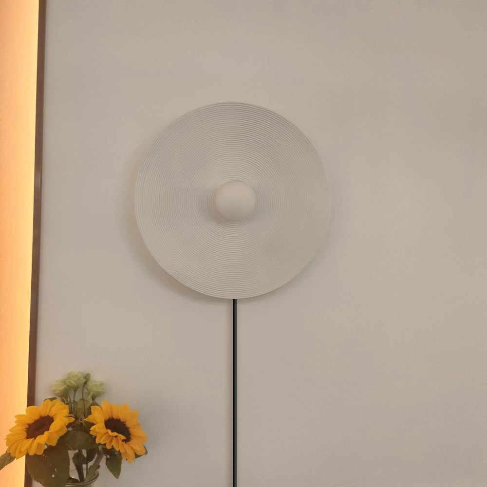 Aria Modern Round Indoor Wall Lamp Wood Bedroom Living Room