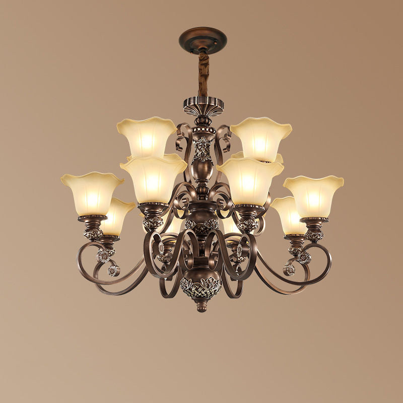 Arisha Retro Flower Pendant Light Glass Living Room Bedroom - Letslighting