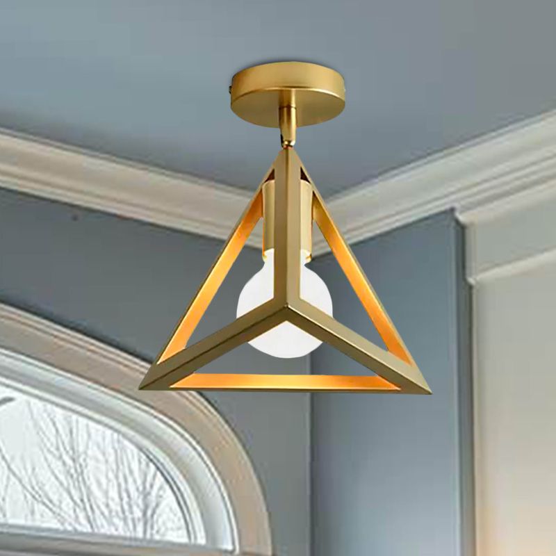 Arisha Semi Art Deco Globe Flush Mount Ceiling Light, Brass - Letslighting
