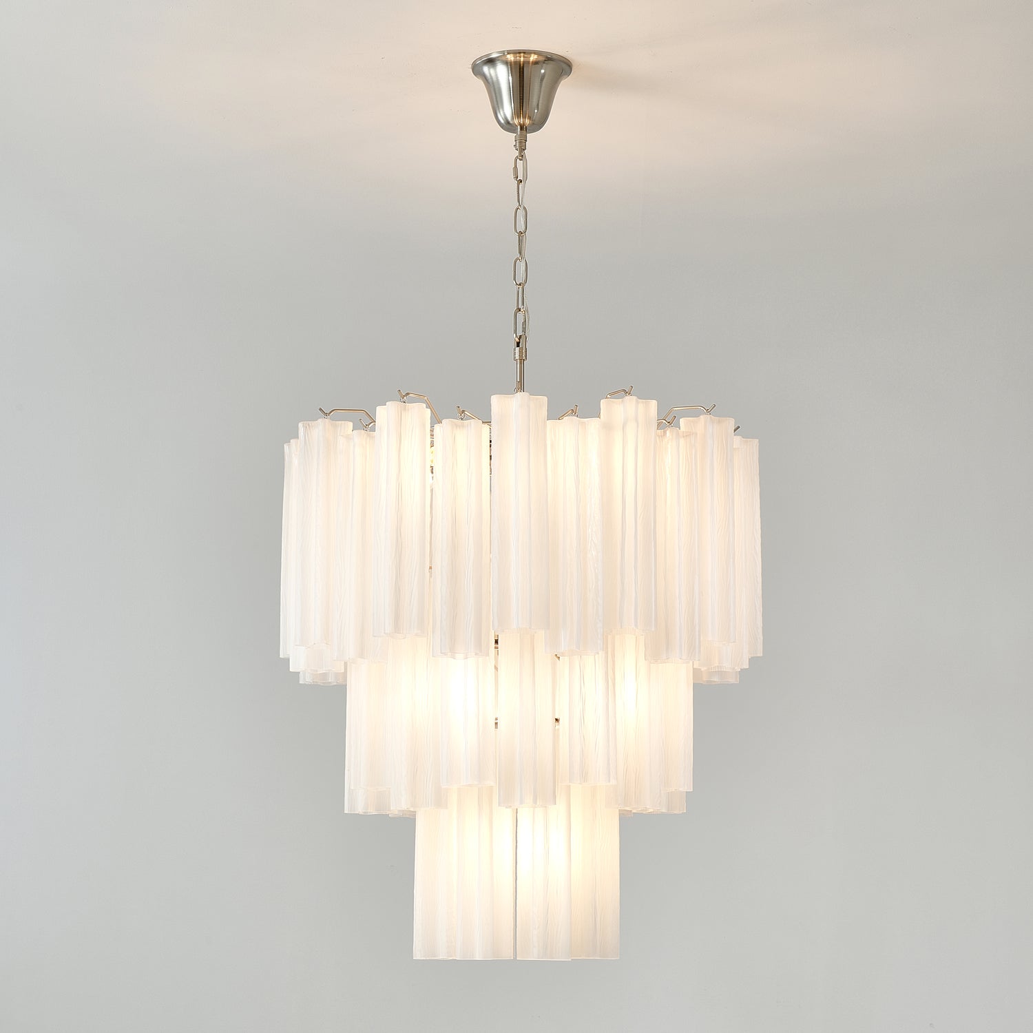 Aurora Chandelier Frosted Glass Tubes Layered Minimalist - Letslighting