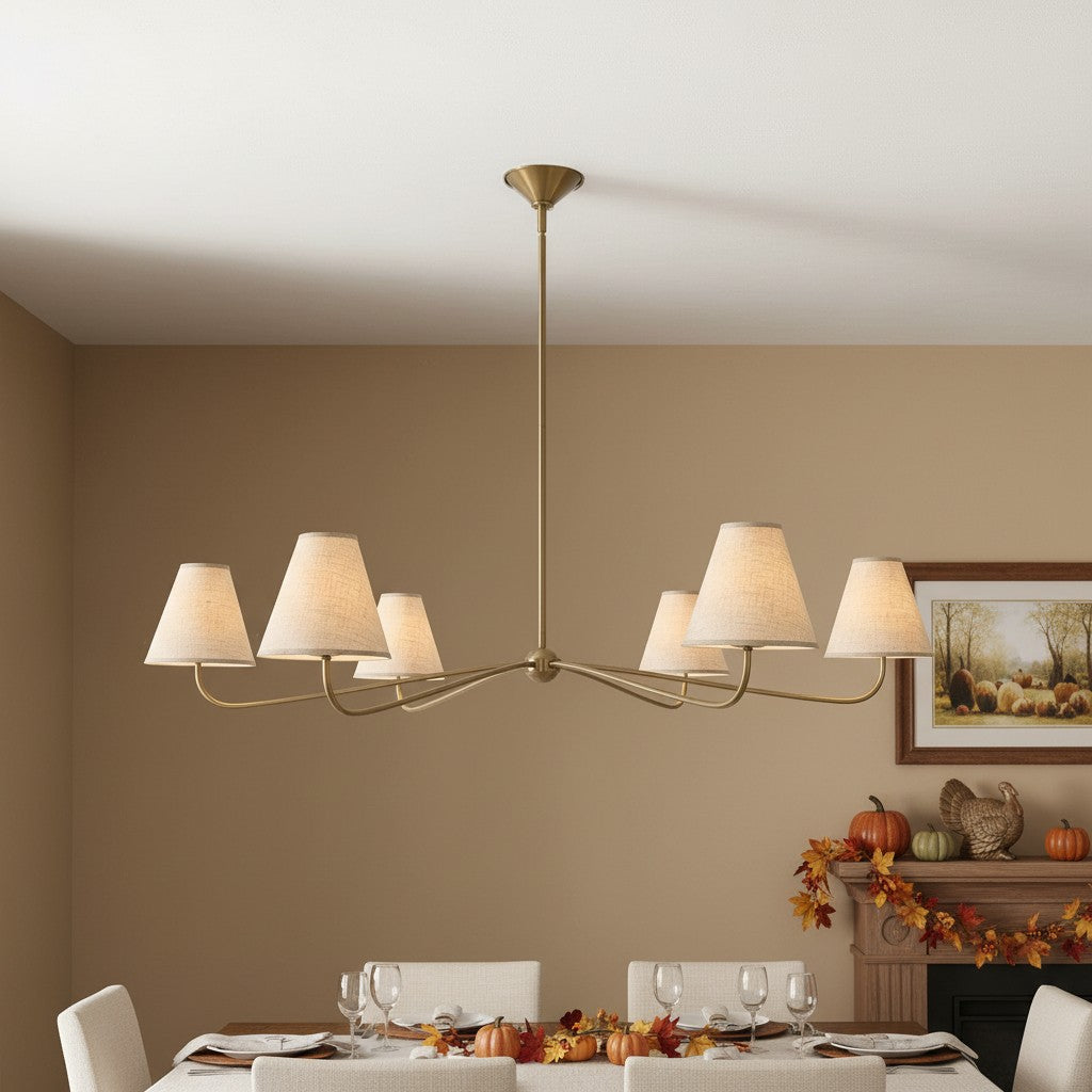 Fibura Pleated Shade Chandelier for Traditional Dining Room